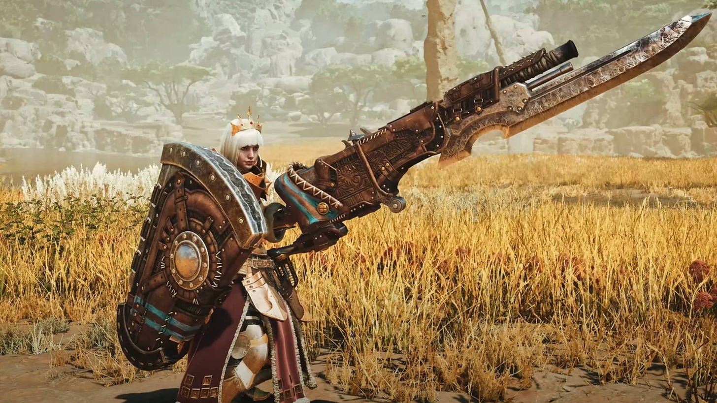 stock mhw image of a hunter with a gunlance