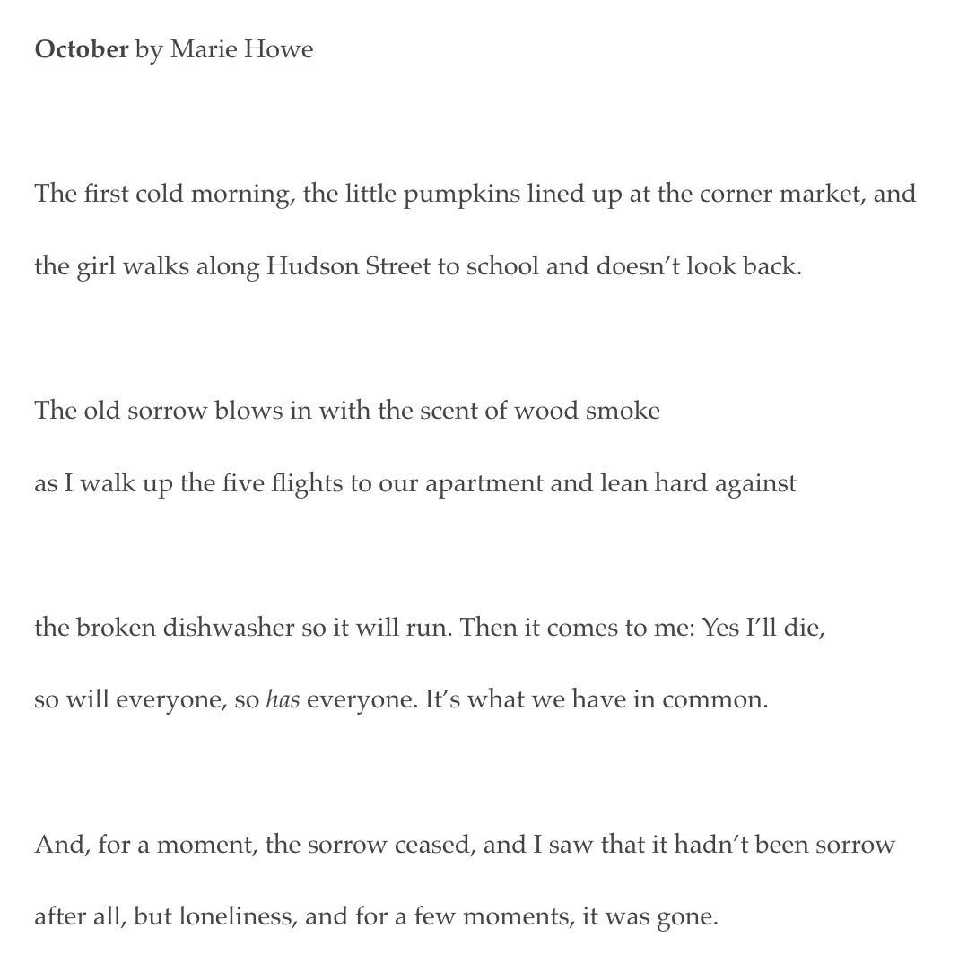 having a poem with you — october by marie howe