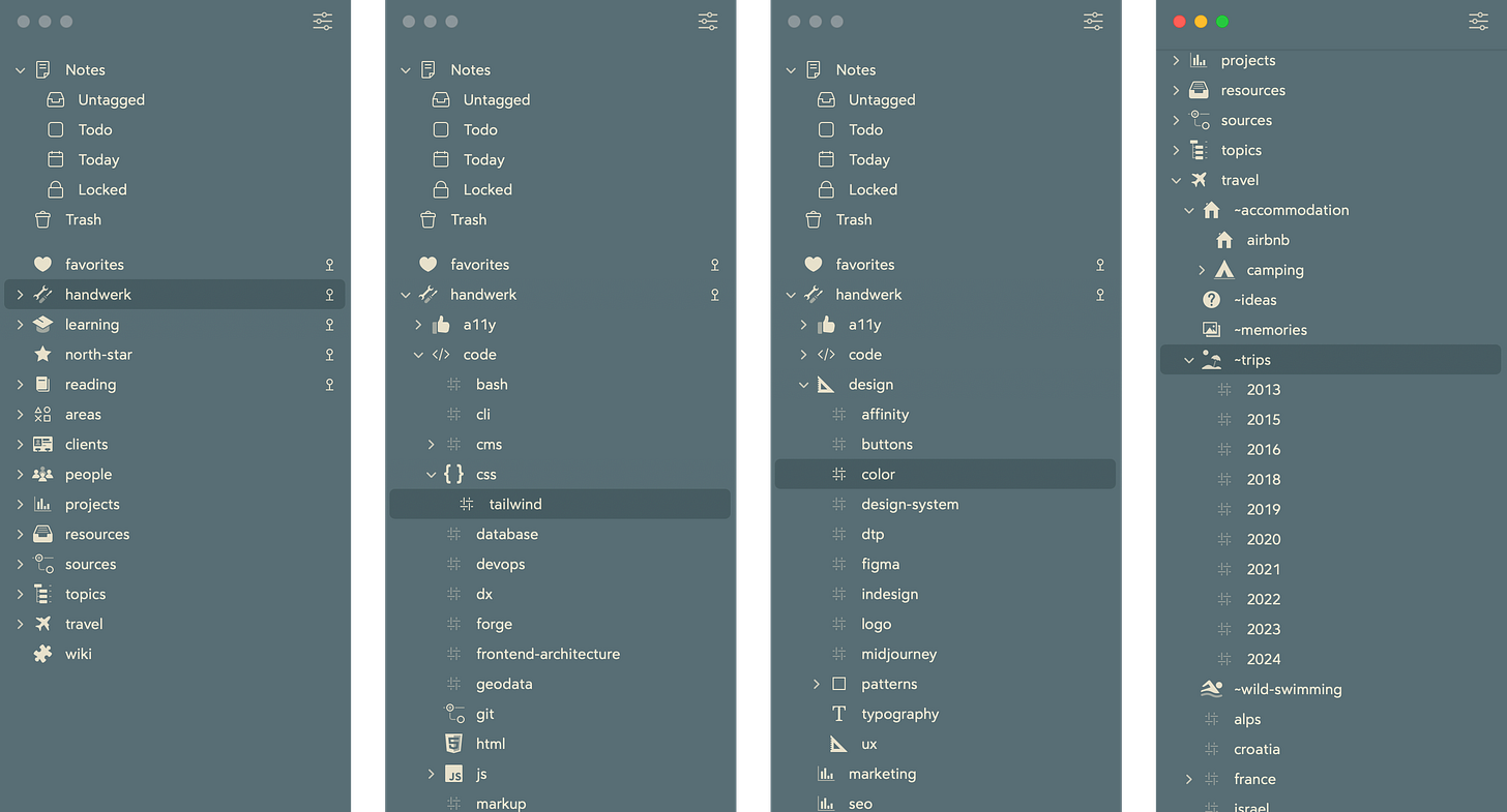 Hierarchical Tags in Bear Notes