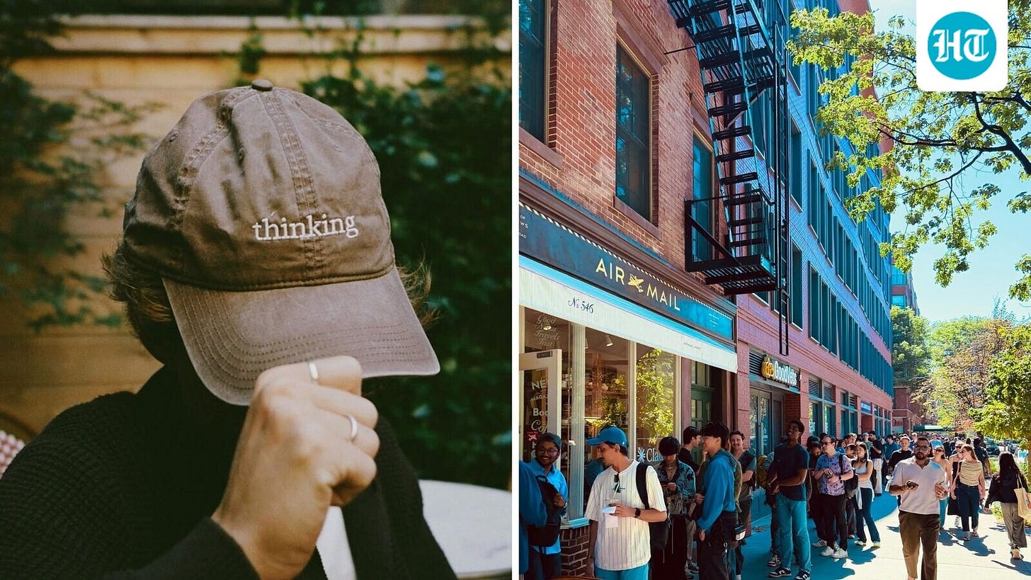 Hundreds line up in NY to get 'free caps, coffee' from tech company. It's  not Apple or Google | Hindustan Times
