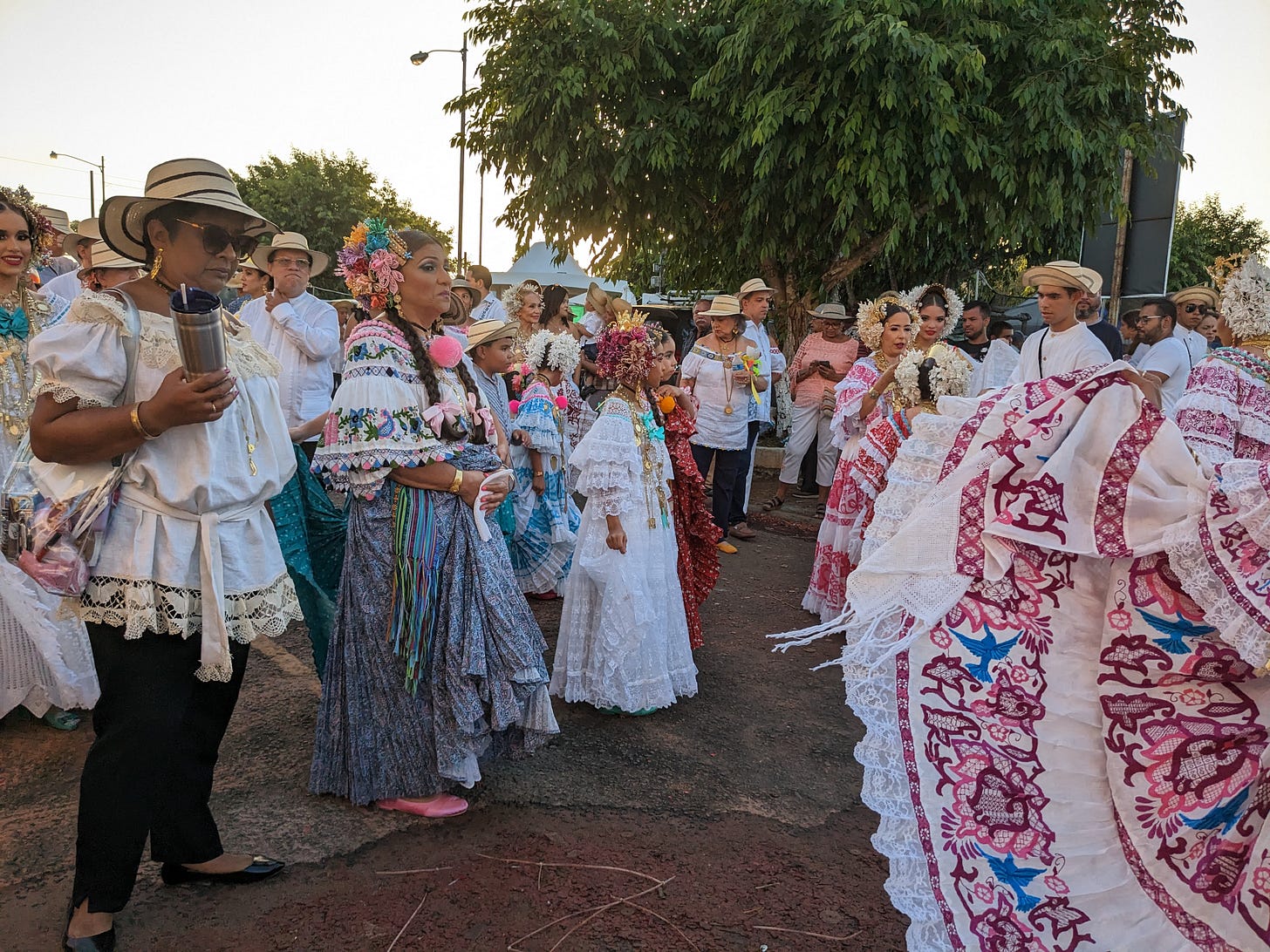 a festival honoring Panama's traditional dress, the pollera