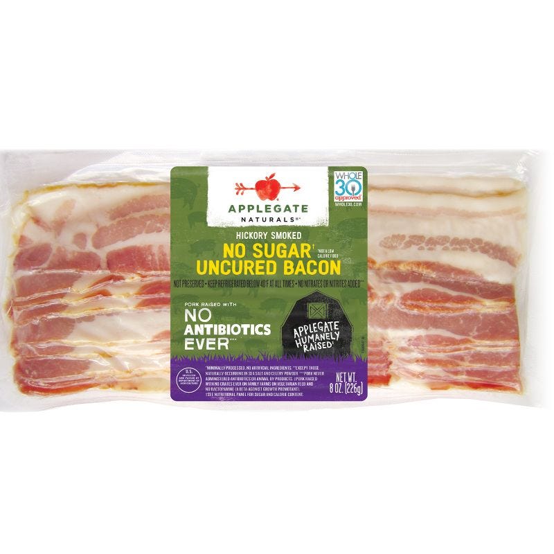 Applegate Natural No Sugar Uncured Bacon - 8oz, 1 of 8