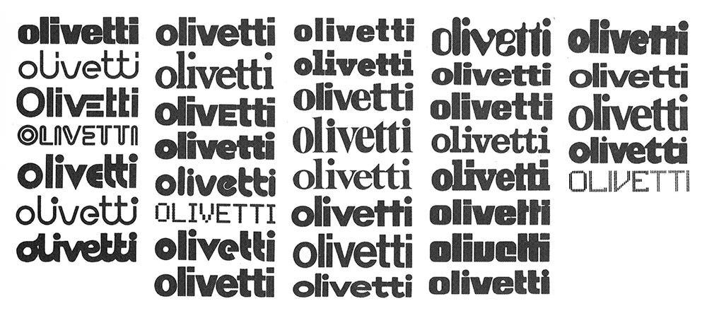 Olivetti logotype exploration, Walter Ballmer 1967