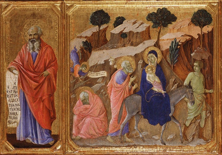 The Nativity with the Prophets Isaiah and Ezekiel