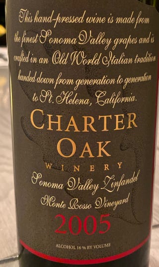 2005 Charter Oak Winery Monte Rosso Vineyard Zinfandel 2005 Charter Oak Winery Monte Rosso Vineyard Zinfandel