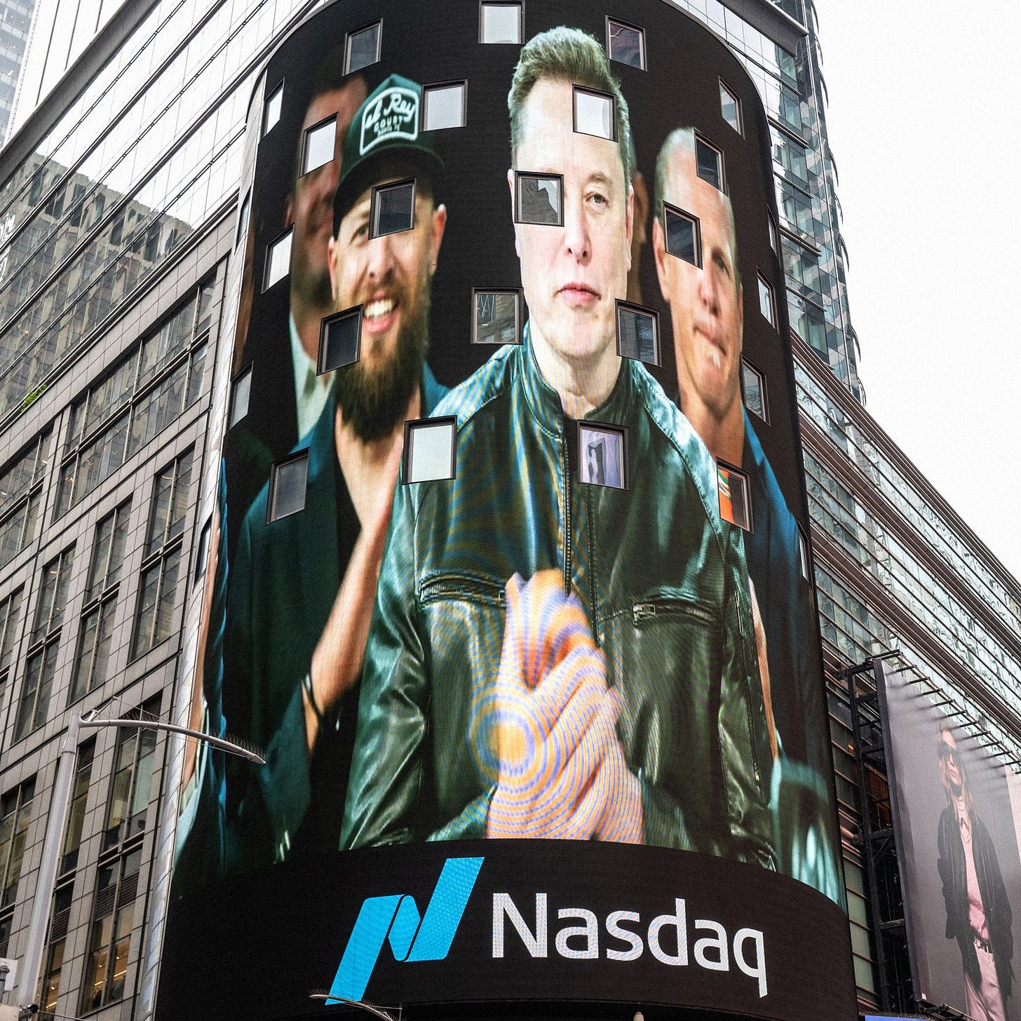 Elon Musk founder of SpaceX on screen in Times Square during the company's initial public offering at the Nasdaq... Elon Musk founder of SpaceX on screen in Times Square during the company's initial public offering at the Nasdaq...
