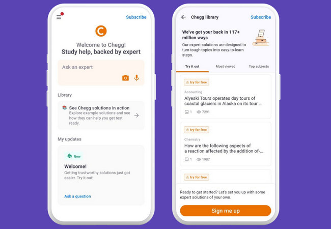 chegg main interface chegg main interface