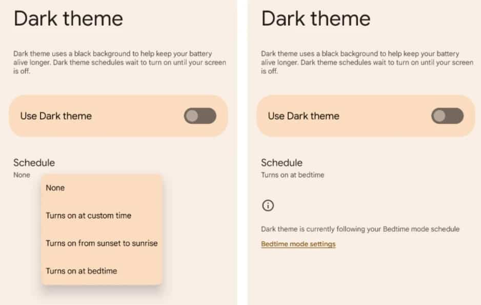 Android 13 Automatically Enables Dark Theme At Bedtime Android 13 Automatically Enables Dark Theme At Bedtime