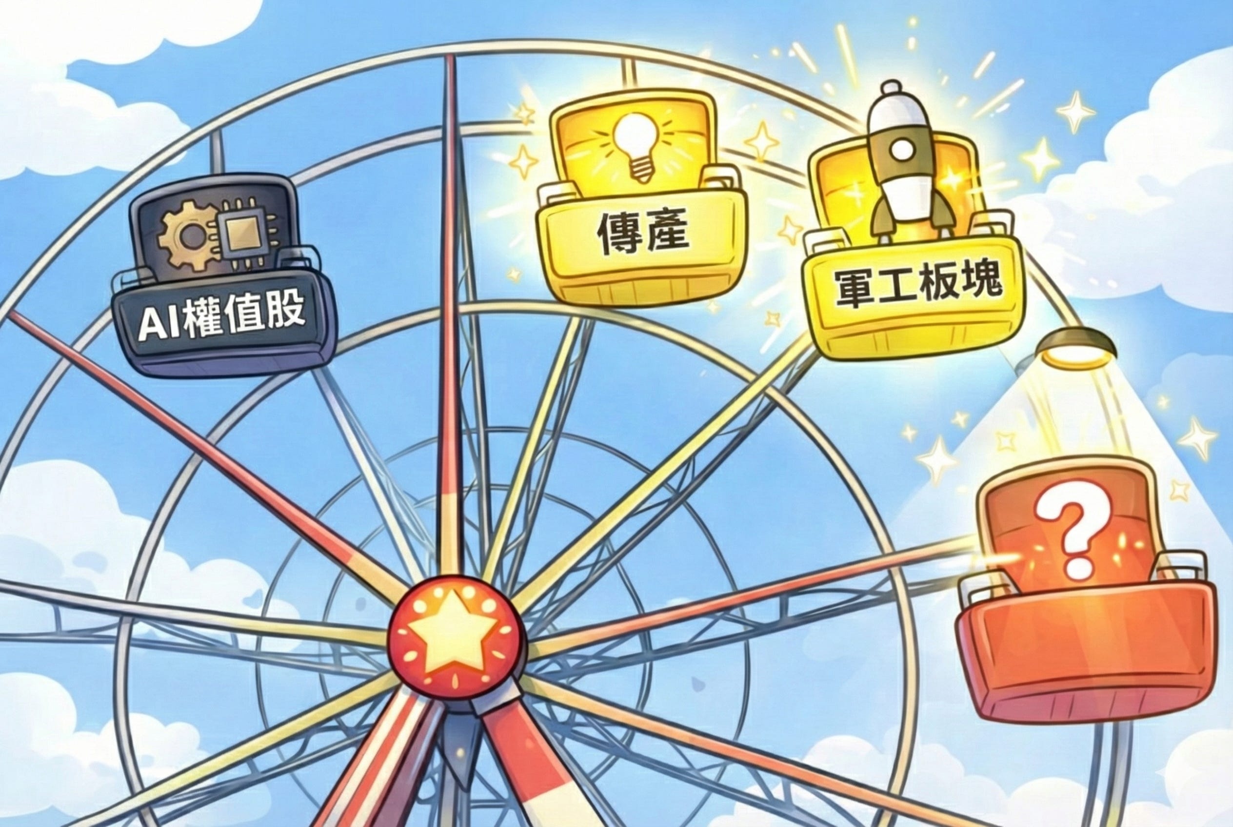 資金大輪動：AI權值股熄火，傳產、軍工板塊接棒，後面要漲什麼，可以卡位佈局？