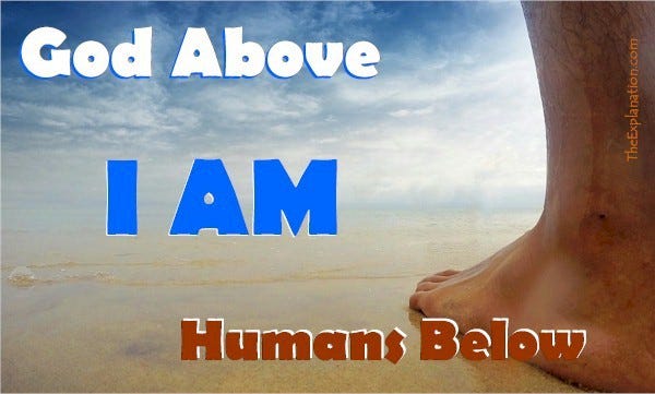 I am — God’s sacred name. For spirituality, it’s the human wisdom each man and woman can attain.