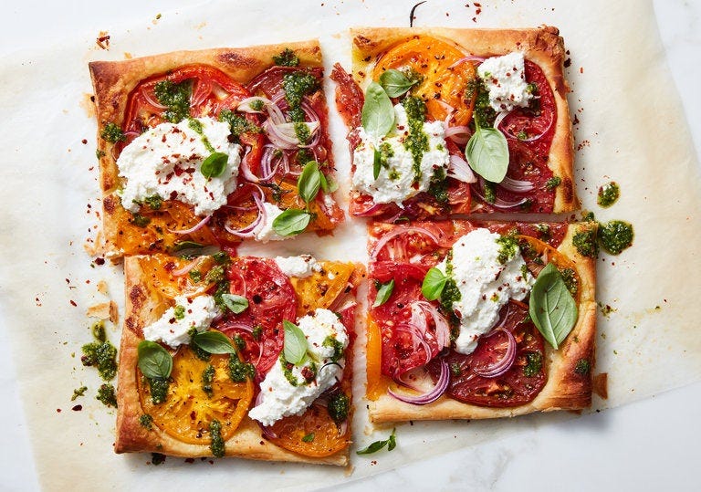 Roasted Tomato Tart With Ricotta and Pesto Roasted Tomato Tart With Ricotta and Pesto