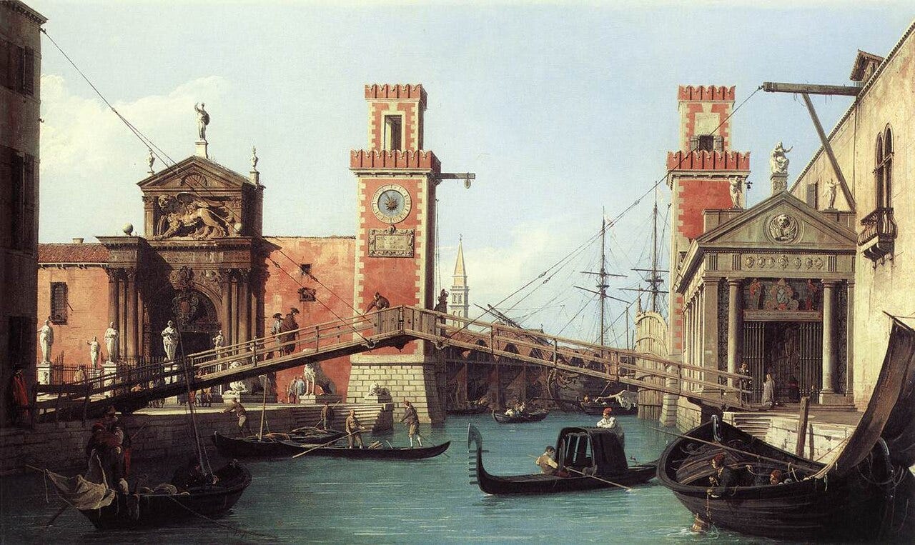 Canaletto entrance to the Venice Arsenal