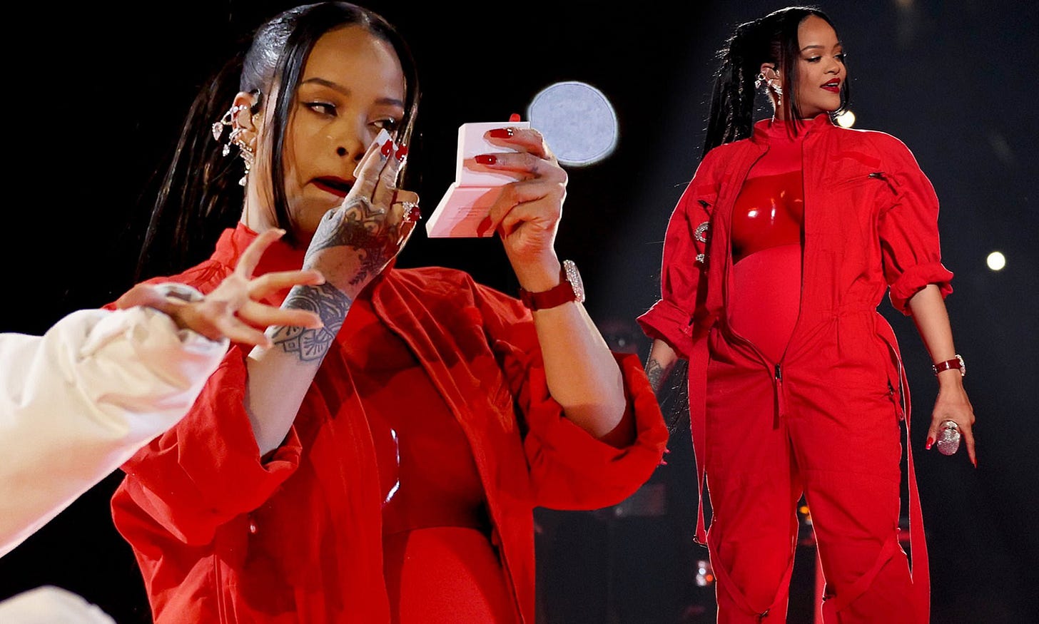 Rihanna pays homage to her Fenty Beauty brand during epic Super Bowl LVII  Halftime performance | Daily Mail Online