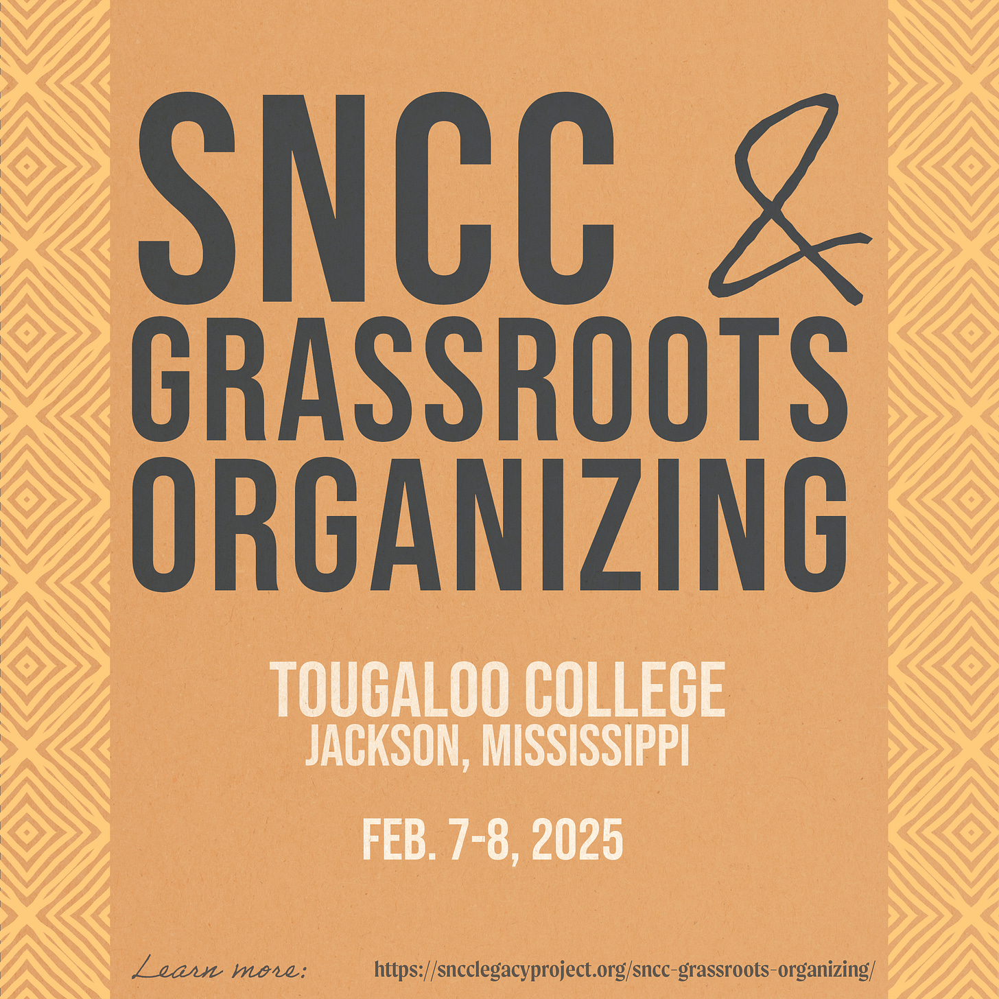 Orange decorative flyer with minimal text. Information from text is present in the post's body.