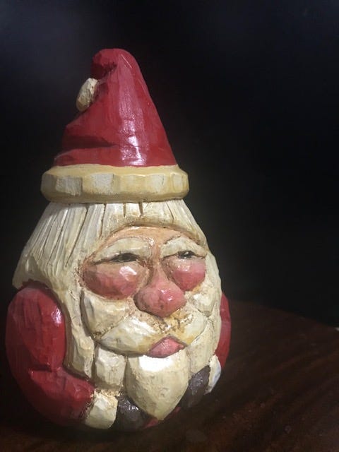 Santa carving by Janet Wolfinger