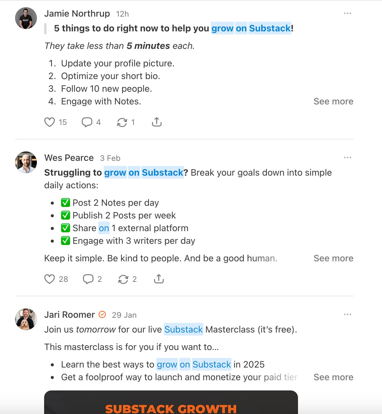 Screenshot from substack 