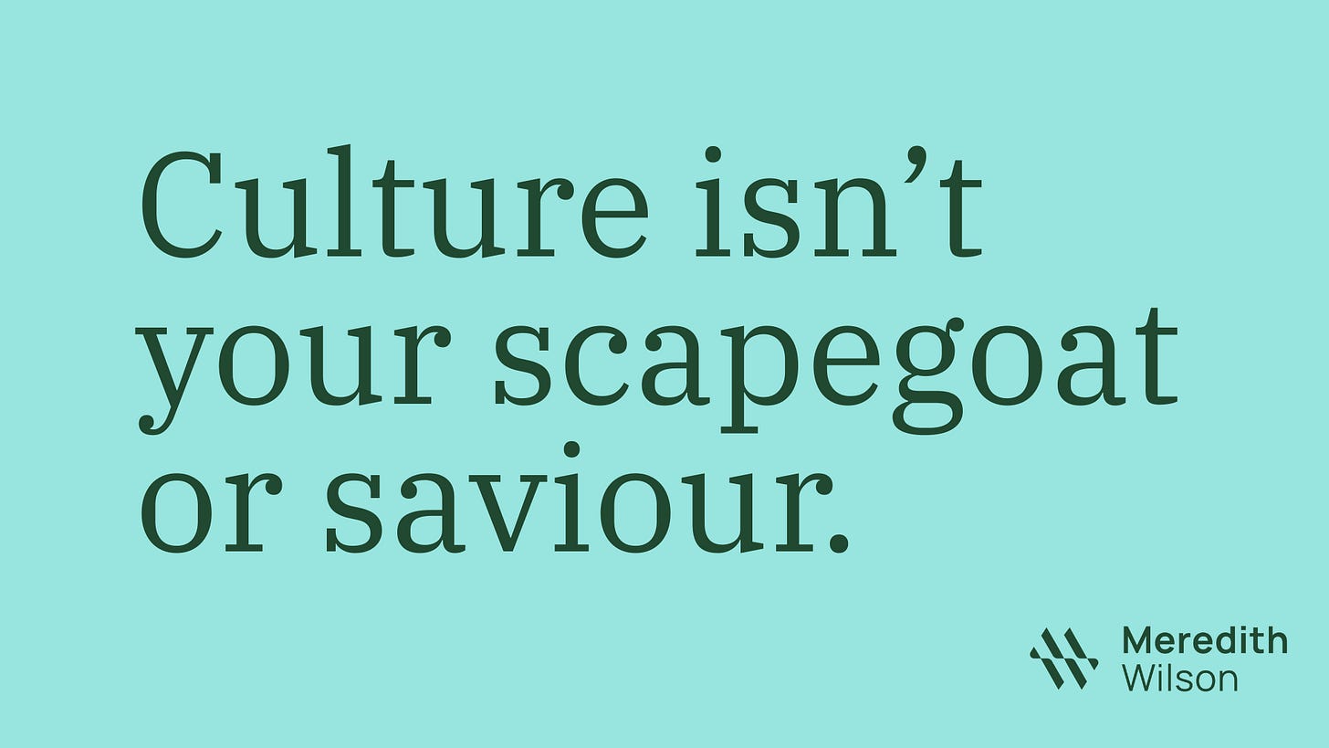 culture isn't your scapegoat or saviour. culture isn't your scapegoat or saviour.