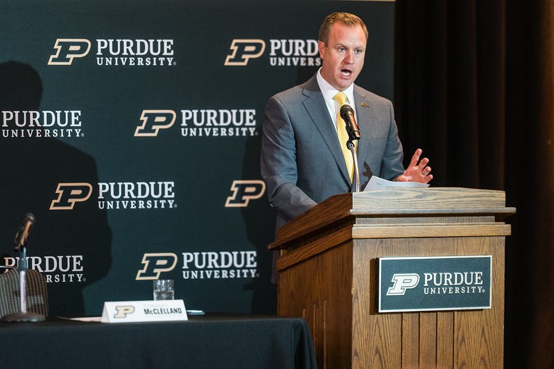 Purdue AD Tommy McClelland's press conference: Different type of search, IU comment, crawfish, relentless pursuit of NIL