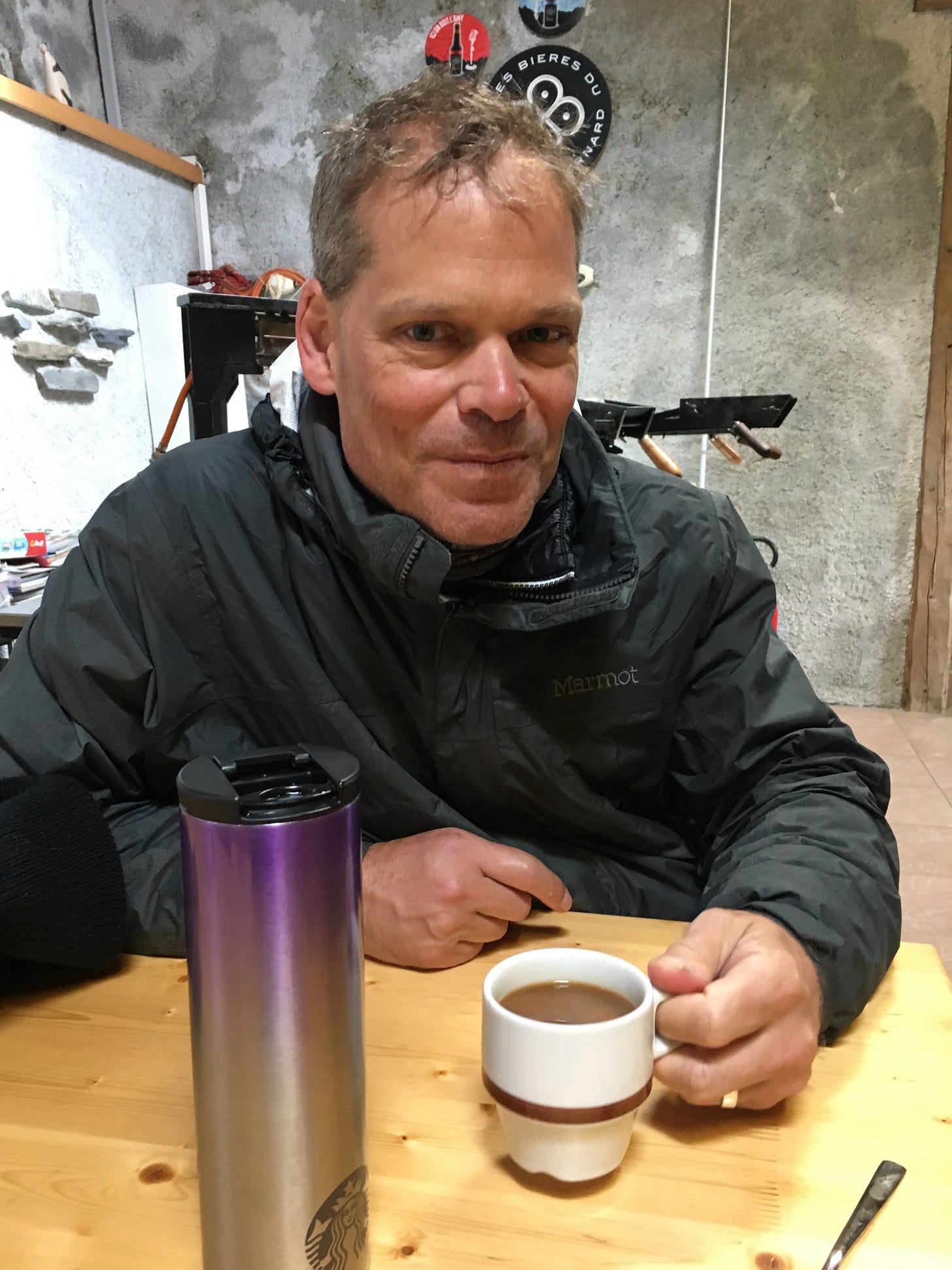 We drank so much coffee on the TMB. It’s always a good excuse to stop someplace for a rest.