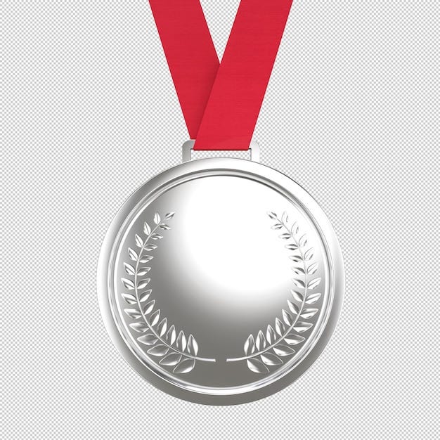 Silver medal with red ribbon on transparent background | Premium PSD Silver medal with red ribbon on transparent background | Premium PSD