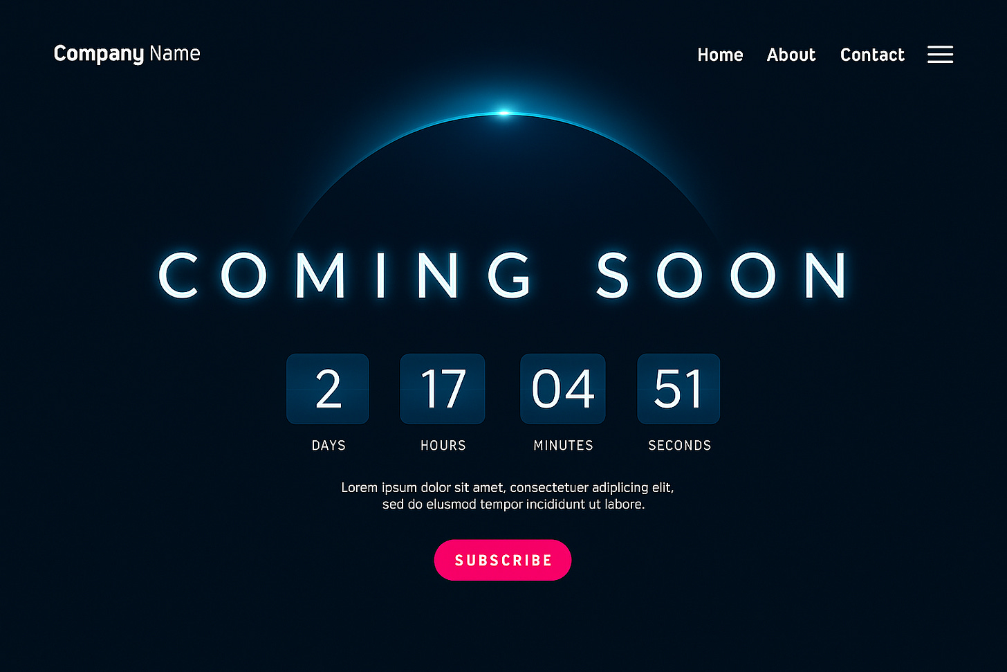 Futuristic “Coming Soon” webpage with countdown timer, representing a stealth startup preparing for public launch. Futuristic “Coming Soon” webpage with countdown timer, representing a stealth startup preparing for public launch.