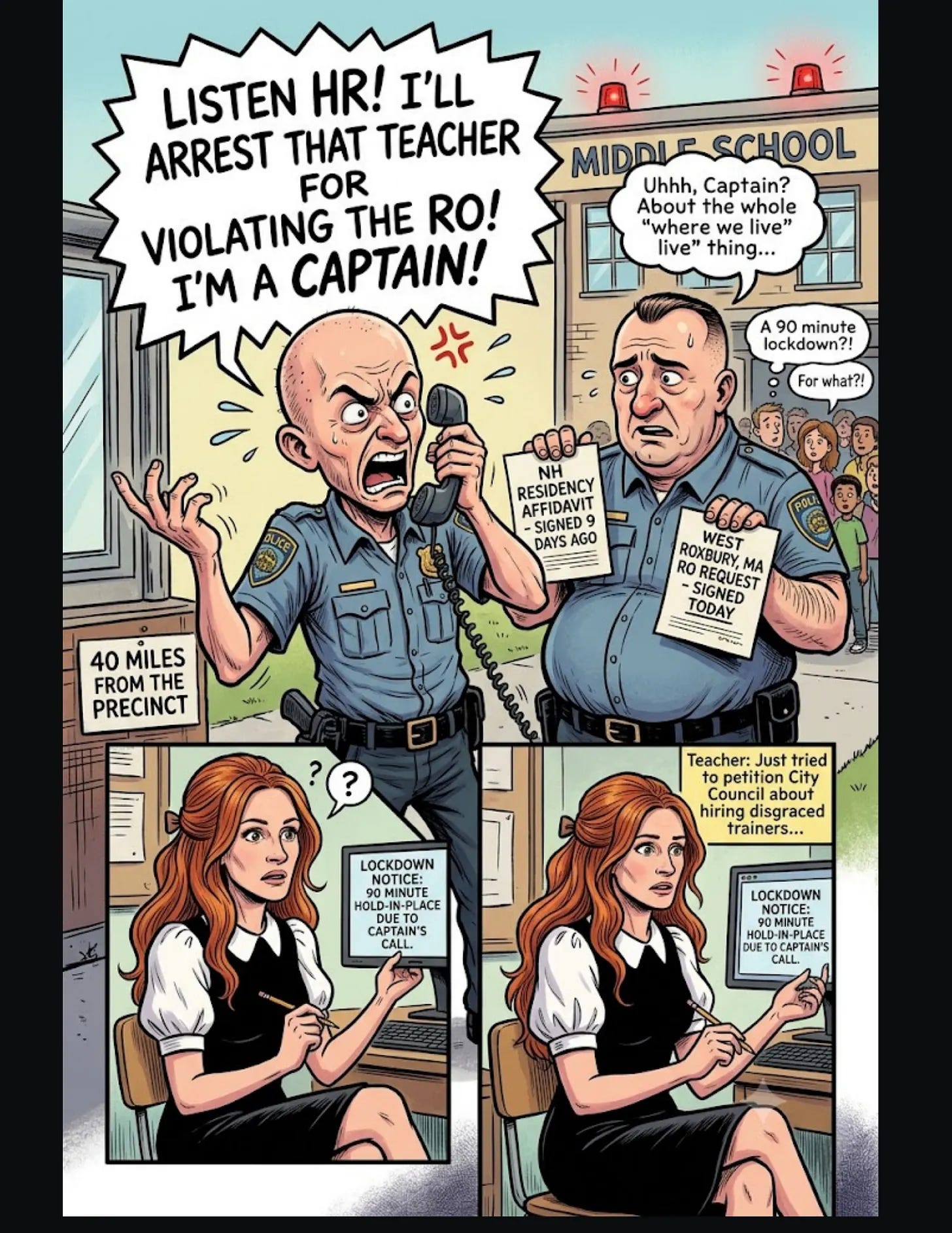 Watertown MA Captain Dan Unsworth Causes School Lockdown