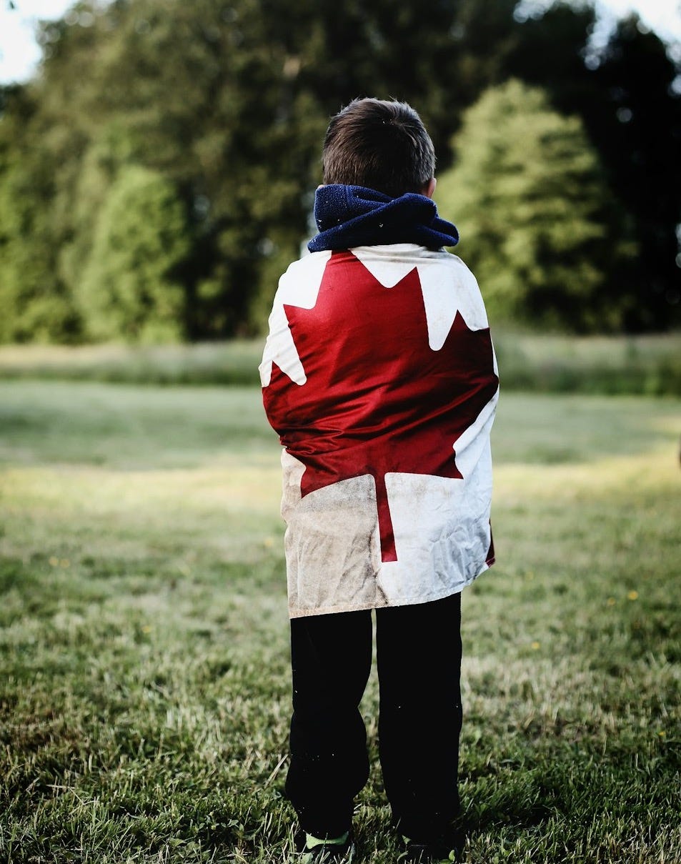 child wearing Canada flag child wearing Canada flag