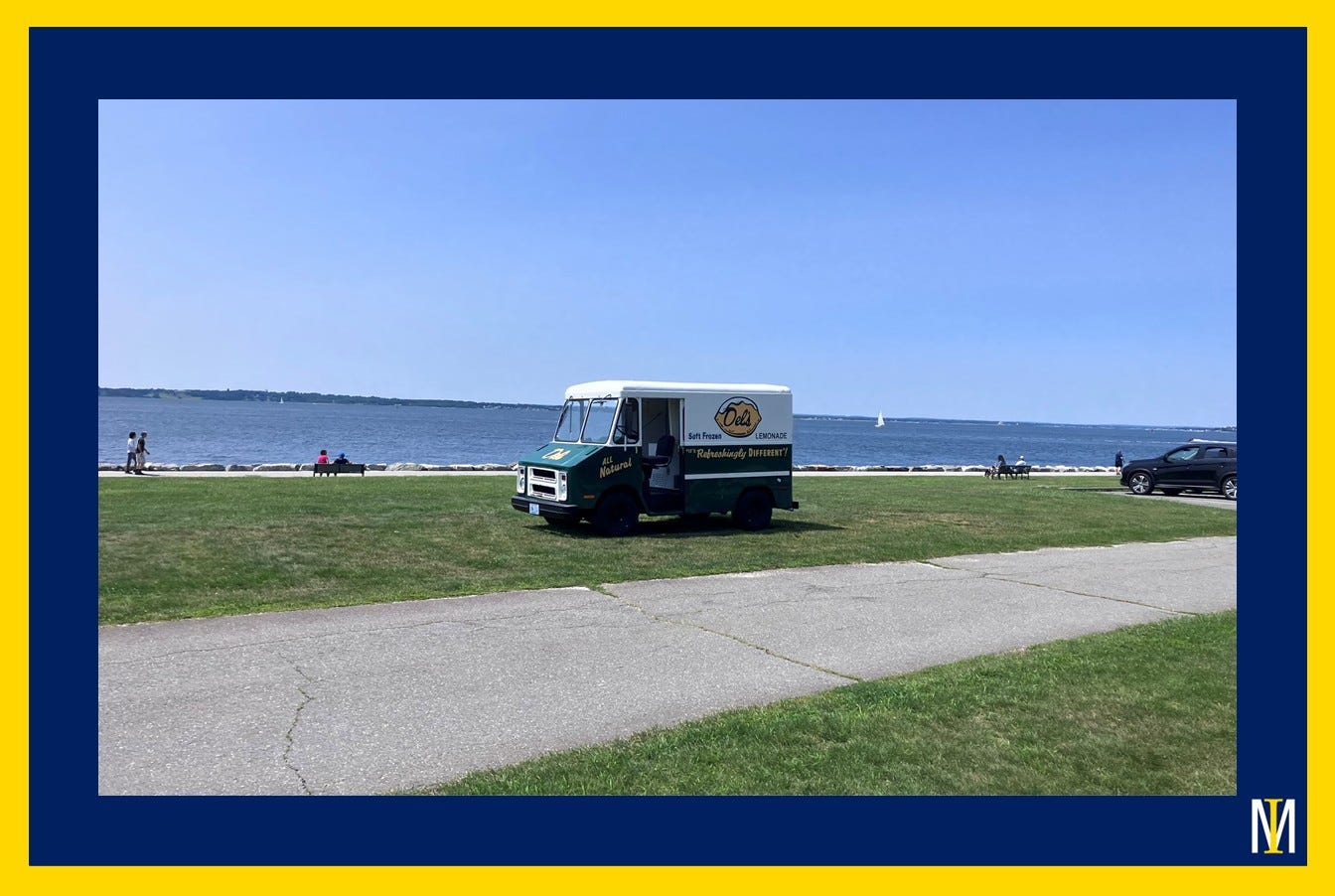 Del's Frozen Lemonade at the beach. Del's Frozen Lemonade at the beach.