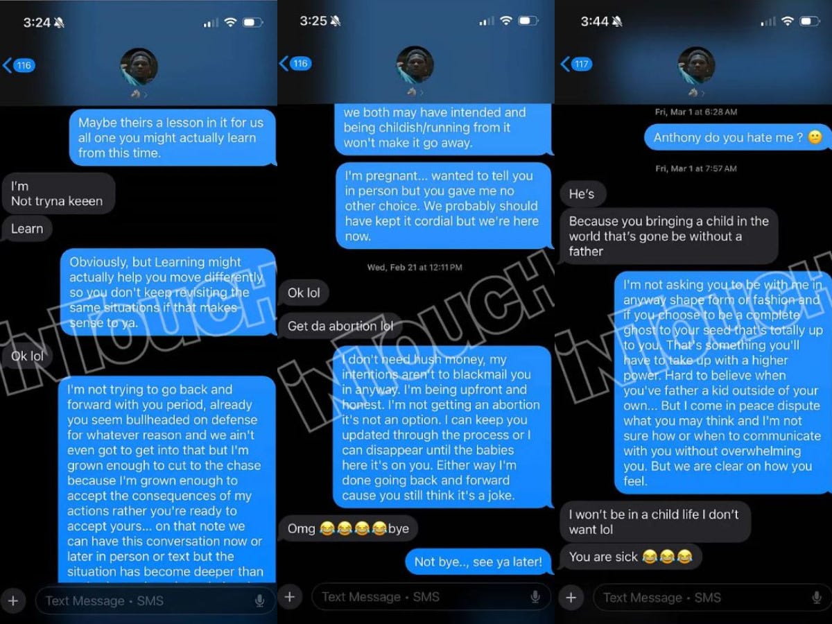 Anthony Edwards Allegedly Urged Baby Mama To Get An Abortion With Ruthless  Messages - Fadeaway World
