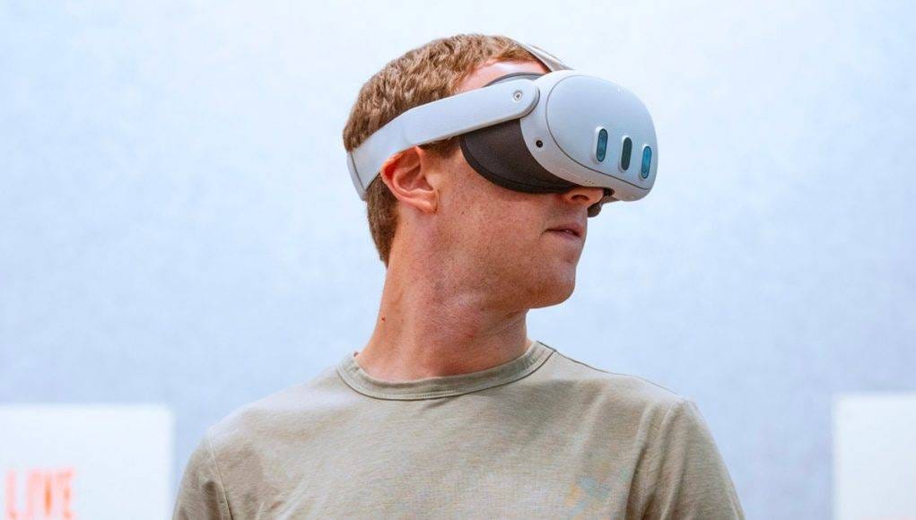 Mark Zuckerberg wearing Meta Quest 3 Mark Zuckerberg wearing Meta Quest 3