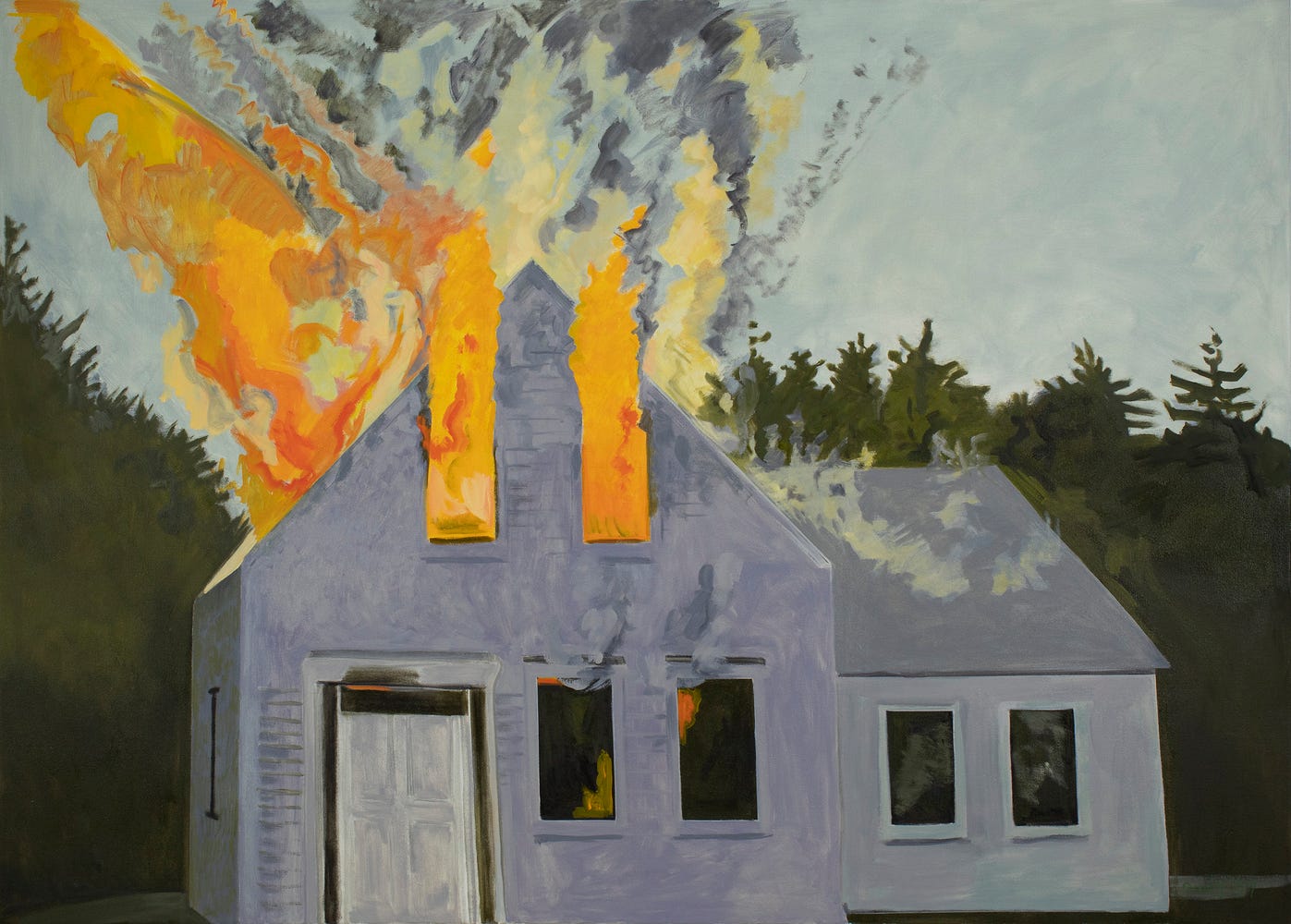 Burning House, Lavender, 2007, oil on linen, 46 x 64 inches Burning House, Lavender, 2007, oil on linen, 46 x 64 inches