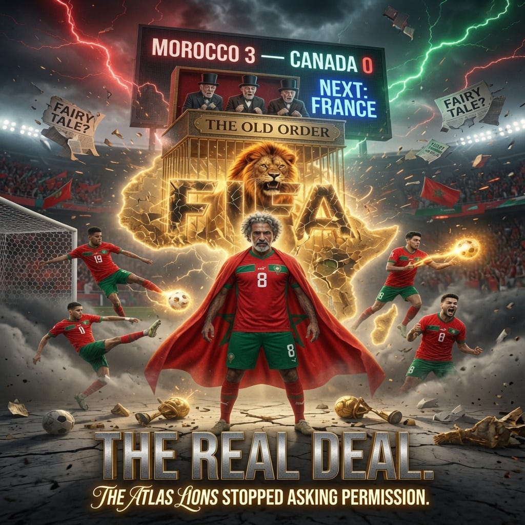 Lions At The Gate: Morocco beats Canada 3-0, reaches FIFA 2026 quarterfinal, and faces France as Bombadiko demands respect for the Atlas Lions