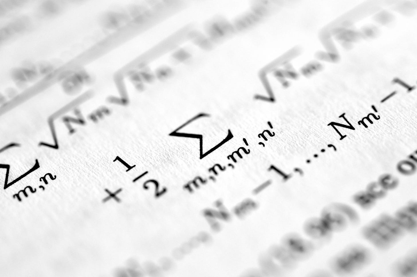 Close-up image of math equations Close-up image of math equations