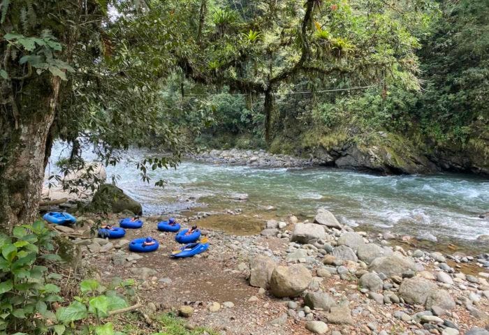Tubing the Pejivalle river.