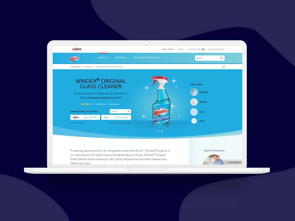 Picture of Windex with Adimo Embedded Buy Now integration