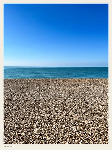 3 views of the English coast, in colour and monochrome