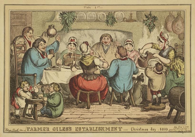 Farmer Giles's establishment - Christmas Day - 1800