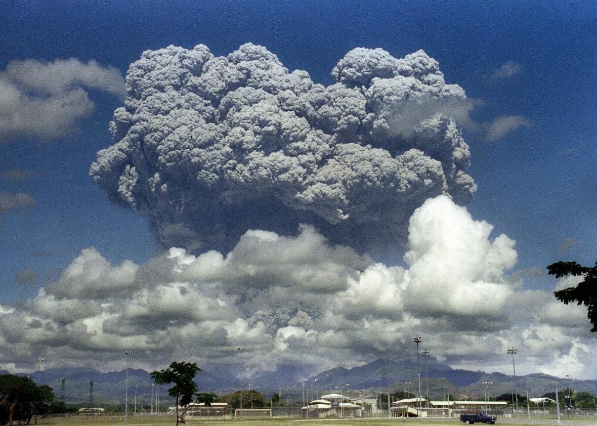Mount Pinatubo slowed global warming and sea level rise but only briefly. Mount Pinatubo slowed global warming and sea level rise but only briefly.