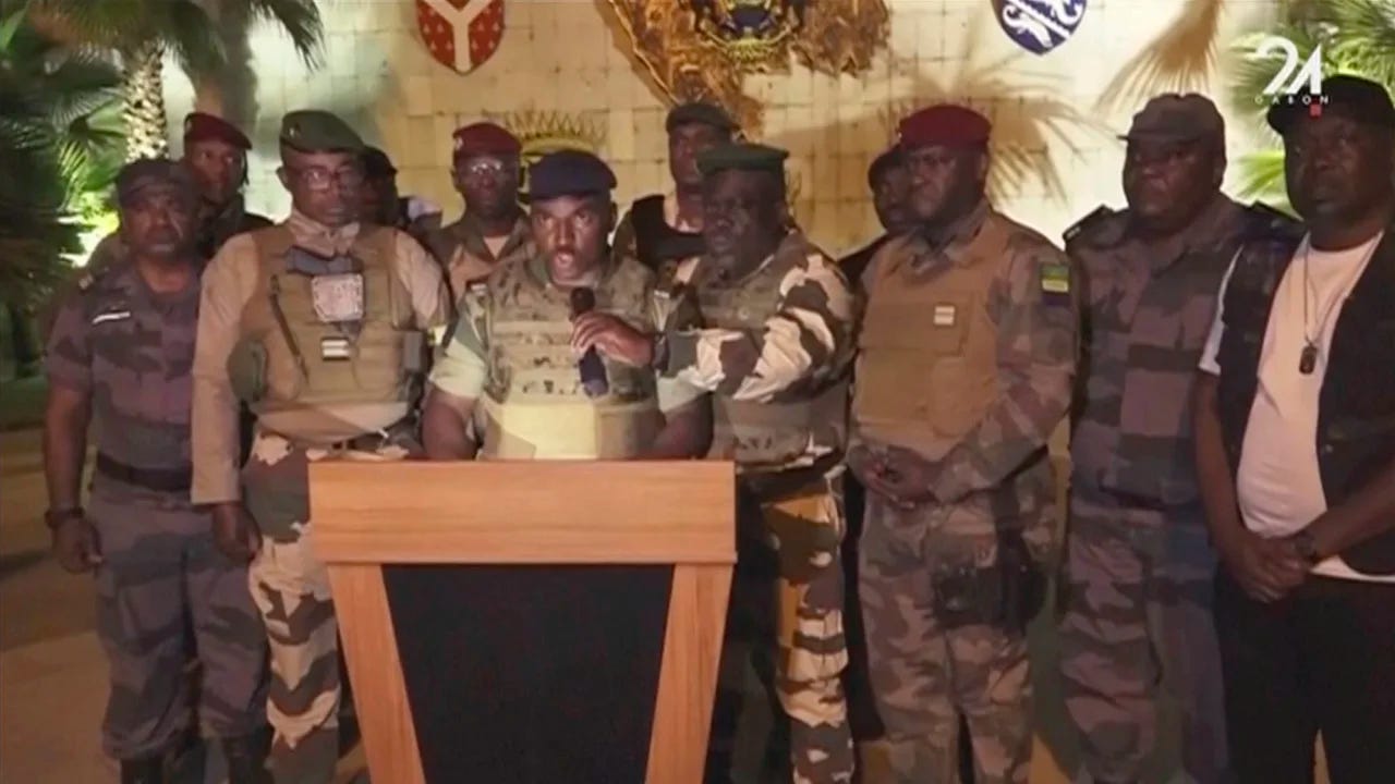 Gabon coup announcement