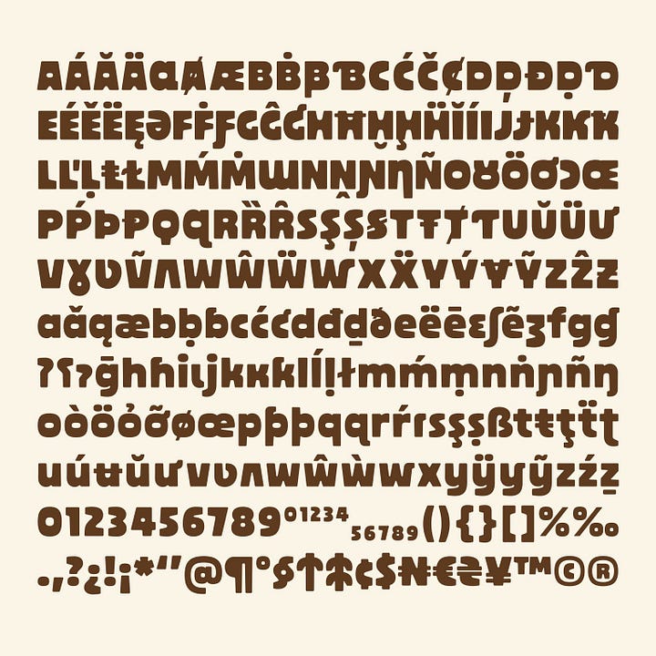 Oja Display, designed by Chisaokwu Joboson, is a bold and expressive typeface inspired by the anatomical structure of the traditional Oja flute from Eastern Nigeria.