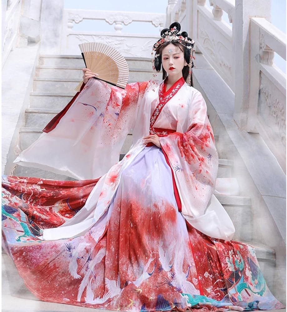 Chinese Style Hanfu Red Purple White Cosplay Costumes Dresses for Woman Stage Wear Folk Dance Robe Cross-Ccollar Ancient Costume : Buy Online at Best Price in KSA - Souq is now Amazon.sa: Chinese Style Hanfu Red Purple White Cosplay Costumes Dresses for Woman Stage Wear Folk Dance Robe Cross-Ccollar Ancient Costume : Buy Online at Best Price in KSA - Souq is now Amazon.sa: