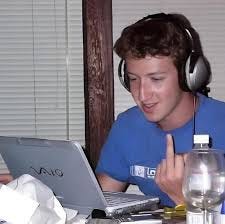 Mark Zuckerberg during Facebook's early startup days, running the platform  from his Harvard dorm room in 2004.