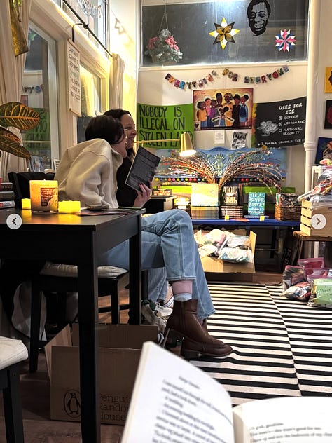 A grid of 9 images of Silent Book Club chapters reading Vigil by George Saunders 