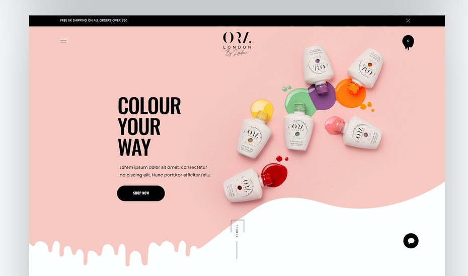 Shopify design for nail polish brand