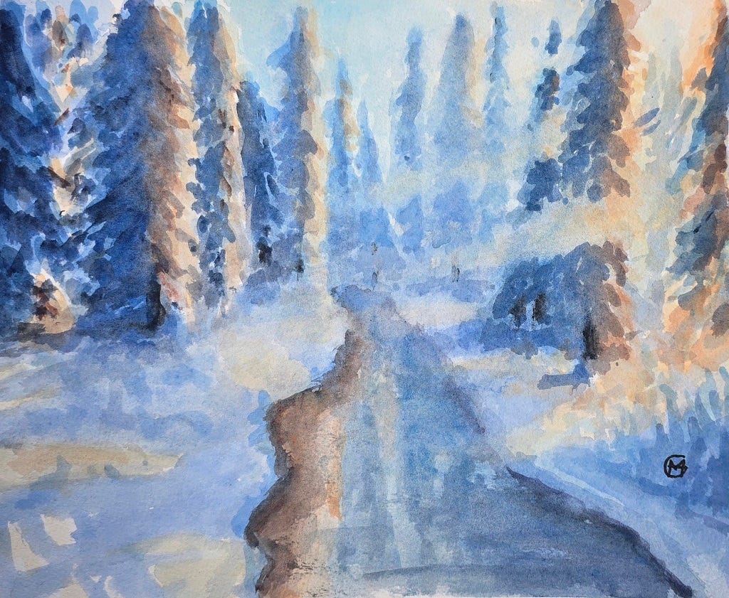 Golden Hour Winter Forest, Maria Gehrke, 2024