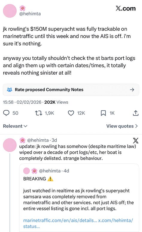 A selection of the various conspiracy theories concerning J.K. Rowling & Jeffrey Epstein