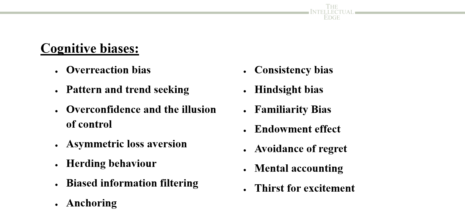 Thoughts on Excess Returns - The Intellectual Edge