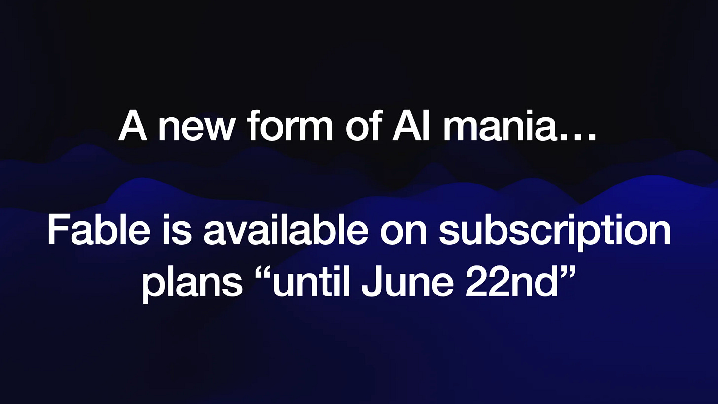 A new form of AI mania...
Fable is available on subscription
plans “until June 22nd”