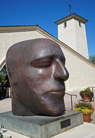 Bust of Bob outzide winery Bust of Bob outzide winery
