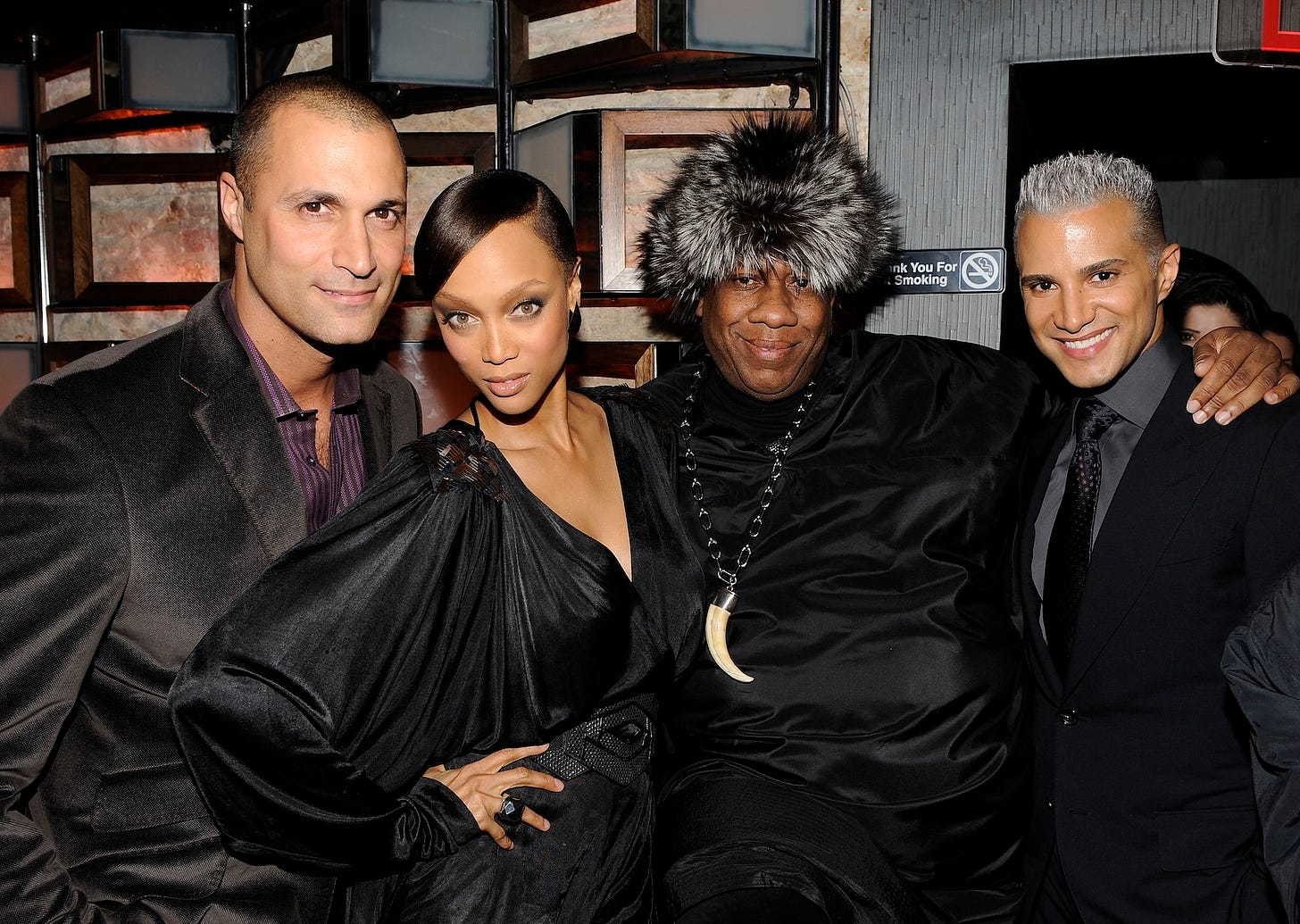 Nigel Baker, Tyra Banks, Andre Leon Talley and Jay Manuel pose at a party in 2010 Nigel Baker, Tyra Banks, Andre Leon Talley and Jay Manuel pose at a party in 2010